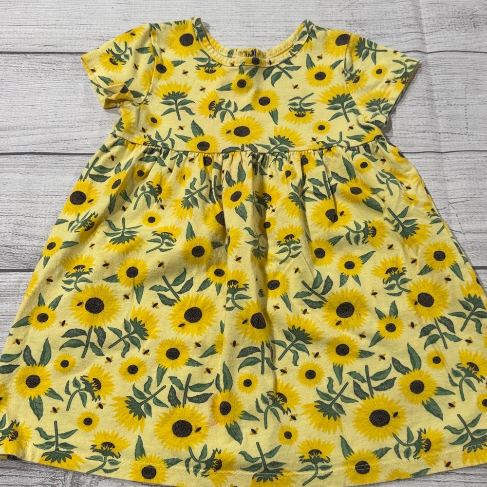 Wonder Nation Baby Girls Yellow Sunflower Dress Set - Picture 2 of 5